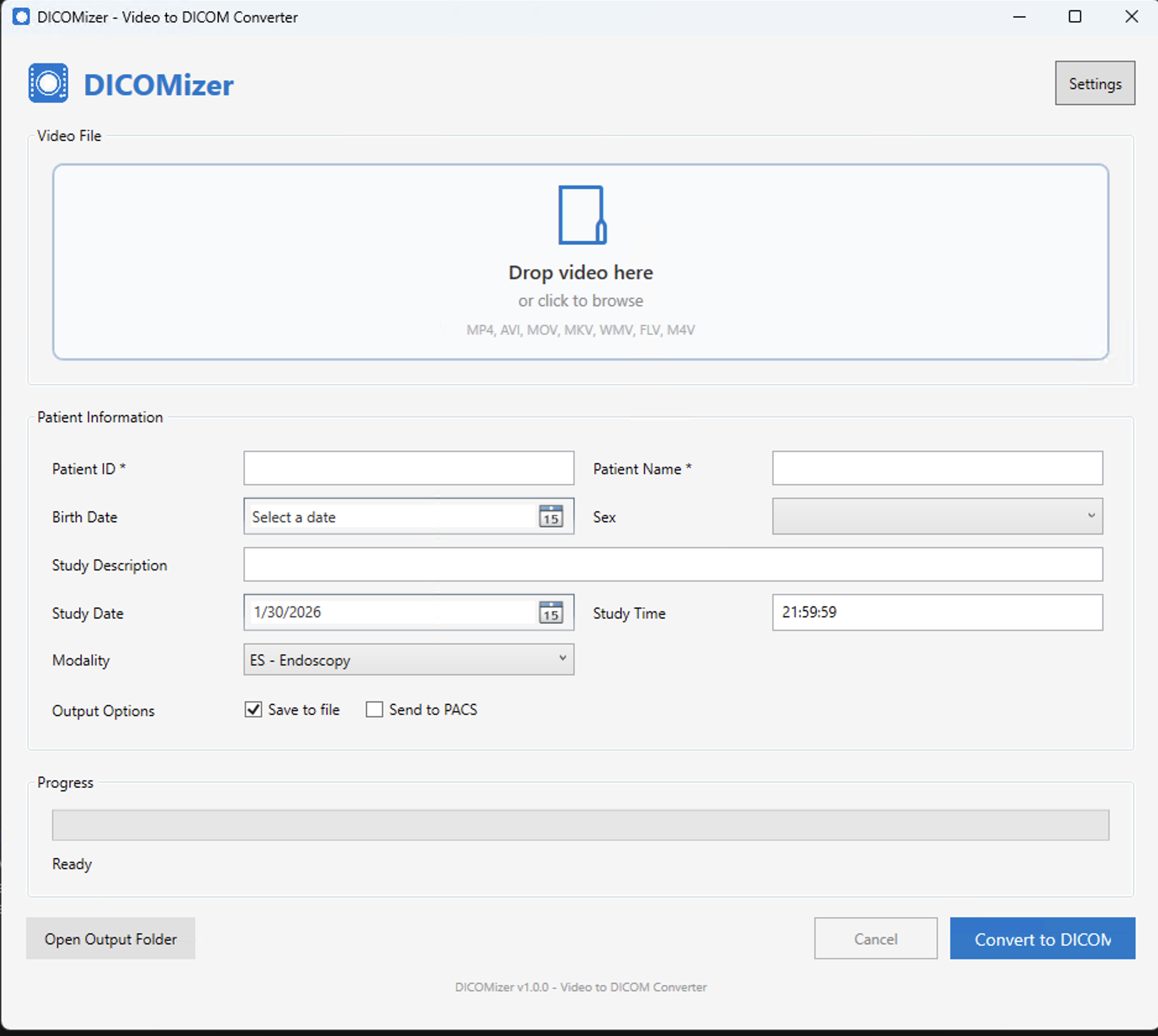DICOMizer main interface